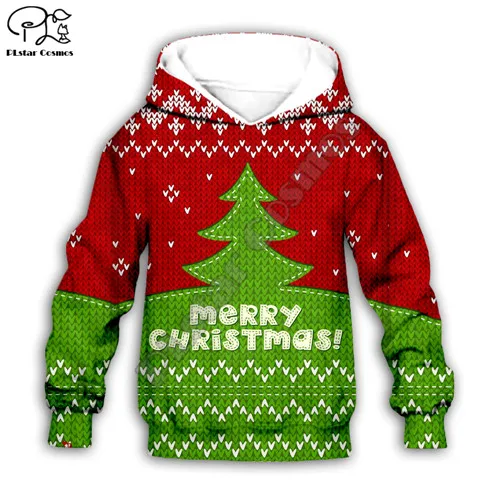 Kids hoodies Детские толстовки с 3D-принтом «Веселая Рождественская елка», толстовка с длинными рукавами с изображением Санта-Клауса, пальто на молнии для мальчиков и девочек - Цвет: Kids hoodies