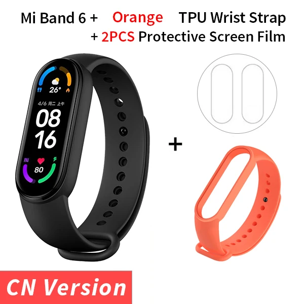 Multi-language Xiaomi Mi Band 6 Smart Bracelet 1.56"AMOLED Screen miBand 6 Heart Rate Fitness Traker Bluetooth 5ATM Waterproof 