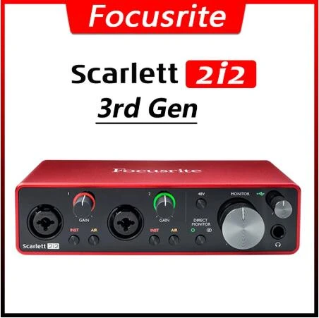 Focusrite Scarlett interfaz de Audio profesional, tarjeta de sonido USB con  preamplificador de micrófono, 2i2 (3ª generación), oferta|Amplificador de  auriculares| - AliExpress