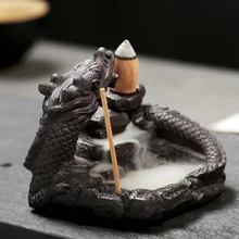 Горелка ладана храма чистые освежители воздуха Дракон водопад курильница с обратным потоком+ 10x конус украшения