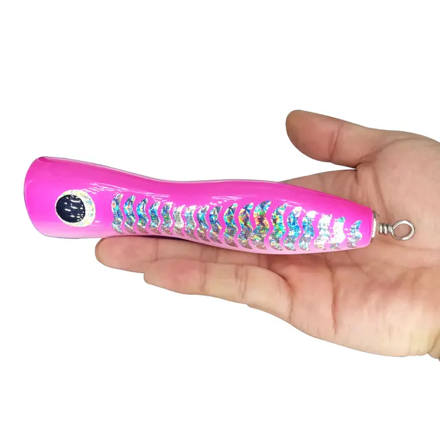 AS Boat Fishing Swimbait Popper Wood Bait Big Game Topwater Tuna Lure 75g120g Treble Hook Artificial Bait Leurre Cast Crankbait pink