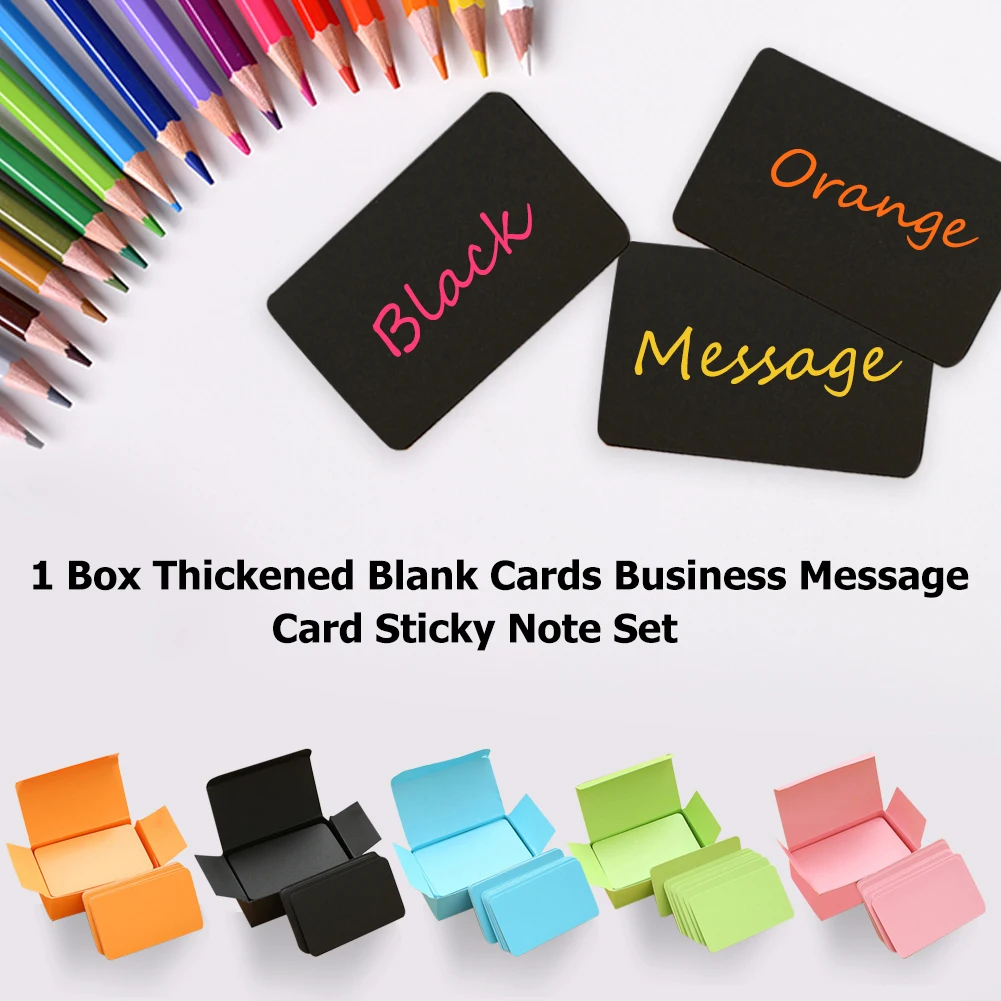 

1 Box Thickened Blank Cards Business Cards Message Card Sticky Note Set Memo Thank You Cards Message Card Bookmarks Postcard