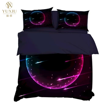 

YuXiu 3D Printed Meteor Galaxy Duvet Covers 3Pcs Set Bedding Sets Bed Linen Cover Pillowcase King Queen Full Full Home Texitle