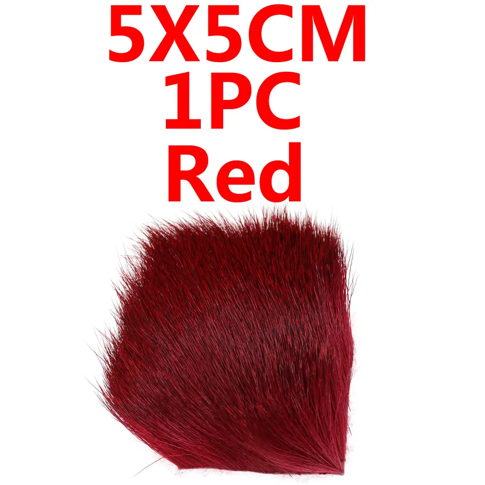 Red 1pc ICERIO 1 шт. натуральные волосы оленя патч засушенные мухи Хоппер Caddis крылья и тела спиннинг басы ошибки материалы для завязывания - Цвет: Red 1pc