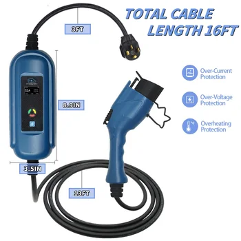 

J1772 evse electric car charger ev Level 2 /AC 220V~240V 32A Type1 SAE J1772plug charger with EU wall socket input