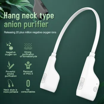 

Neck Hanging Type Air Purifier 380 MAh Necklace Cleaner Purifying Generator Dehumidifier Negative Ion Portable Air Freshener