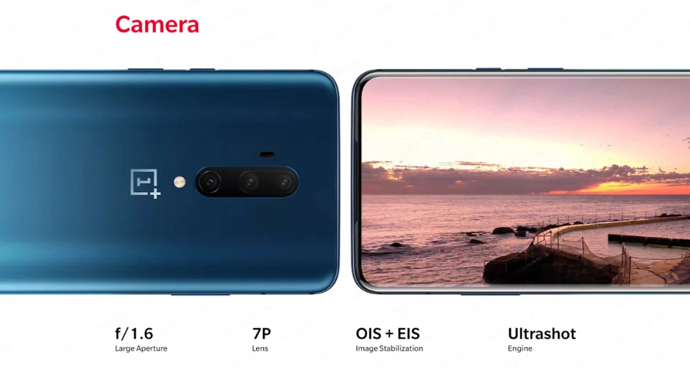 OnePlus 7T Pro Global ROM Snapdragon 855 Plus 8GB 256GB 6.67'' Fluid AMOLED 90Hz Refresh Rate Screen 48MP Triple Cam 4085mA