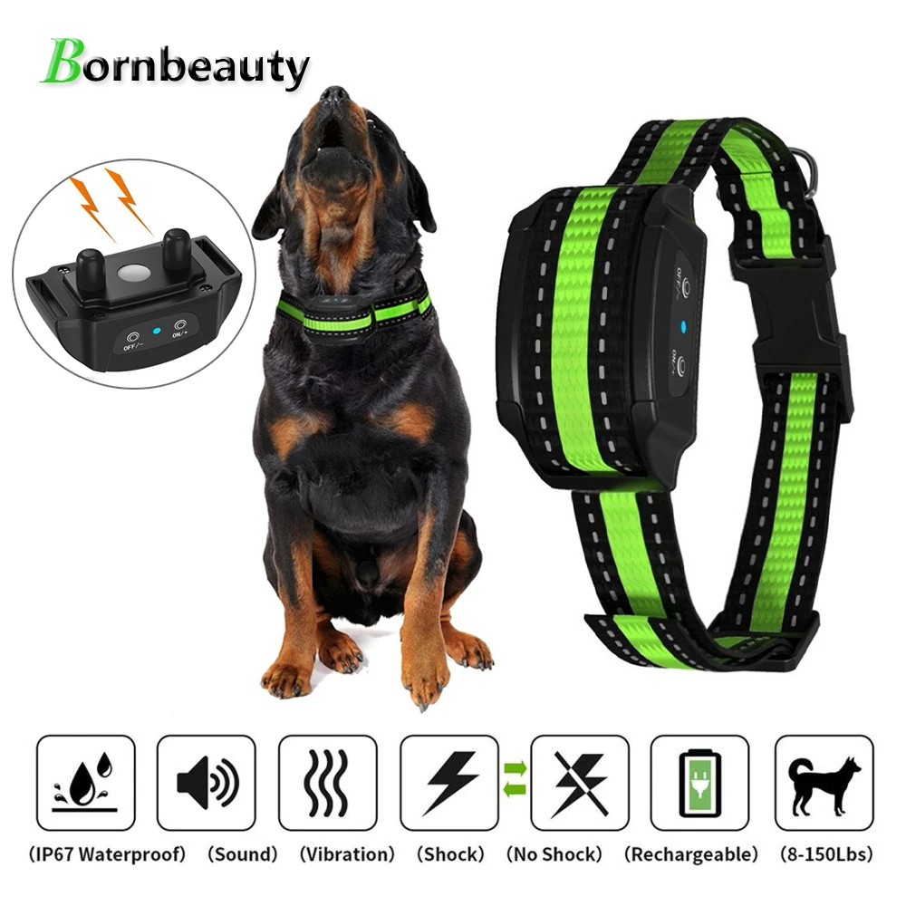 antiladridos para adiestramiento de perros, dispositivo electrónico recargable, resistente al agua, con vibración y sonido, para dejar de ladrar|Collares de adiestramiento| AliExpress
