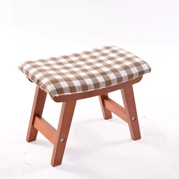 

Solid Wood Stool Home Fashion Creative Adult Shoes Bench Simple Modern Rectangular Low Bench Fabric Stool