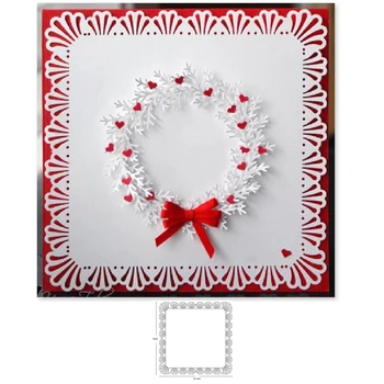 

Fretwork Leaves Edge Metal Cutting Dies Cut Mold Square Frame Scrapbook Paper Craft Knife Mould Blade Punch Stencil Die 2020 New