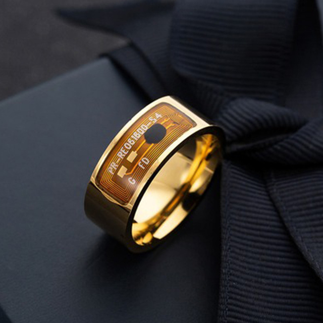 Ladies Men Smart Black Waterproof Digital Fashion Smart Accessories Control Smart Finger NFC Smart Ring Party Gift ,Couples