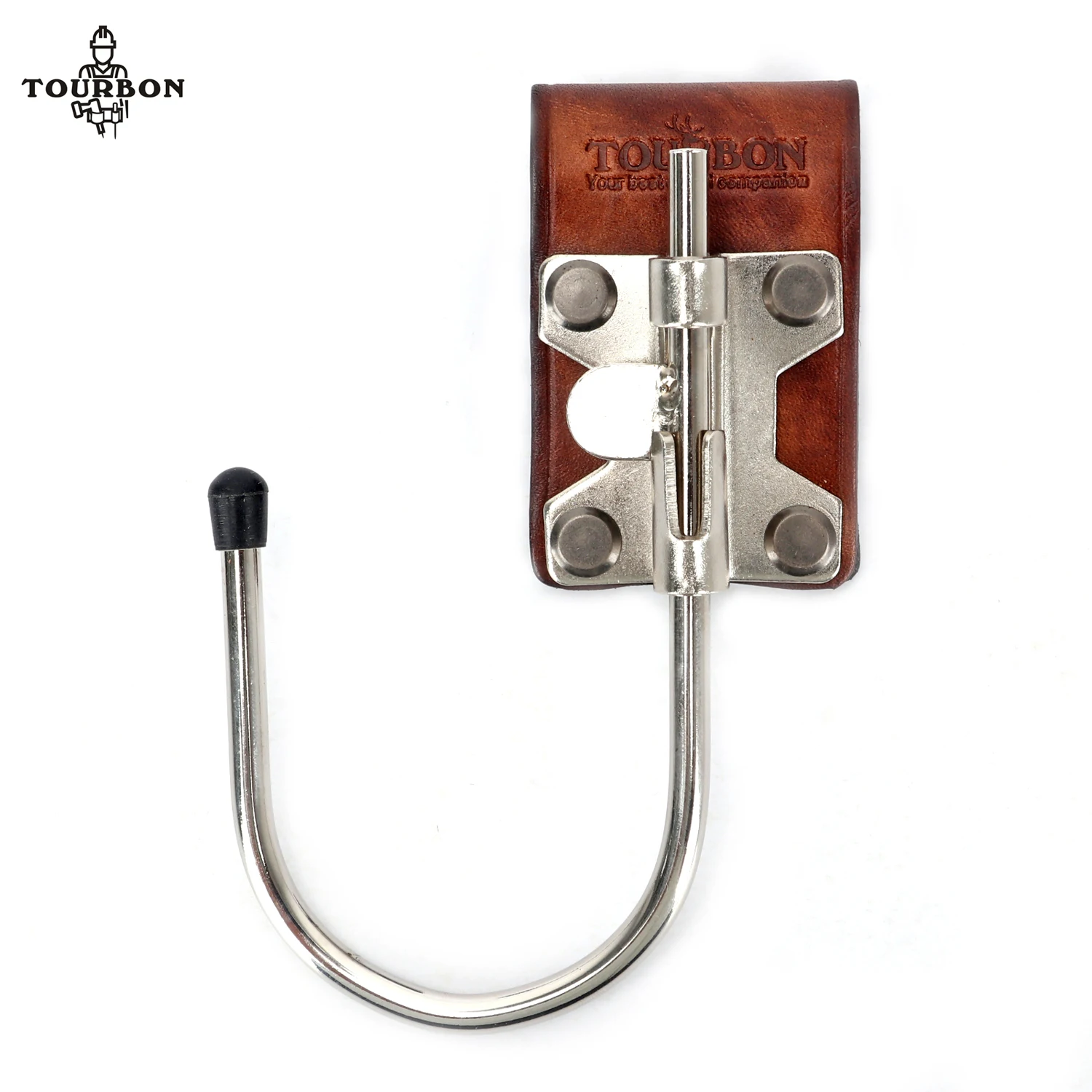Tourbon Real Leather Loop & Steel Float Hook Multi Drill Tool Holder Heavy Duty Trowel Hanger