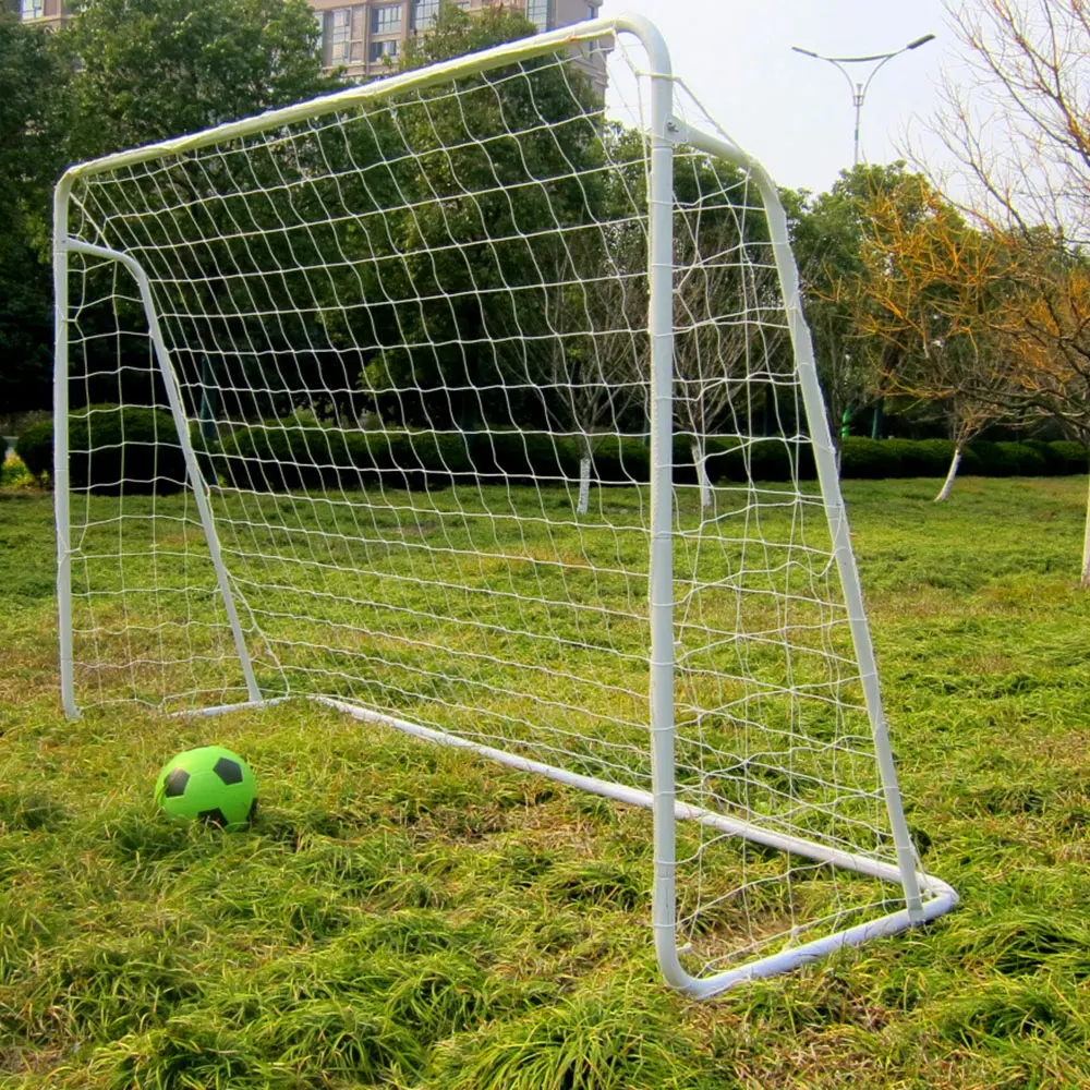 

8' x 5' Soccer Goal Training Set with Net Buckles Ground Nail Football Sports Supplies for School,Community playground,Beach