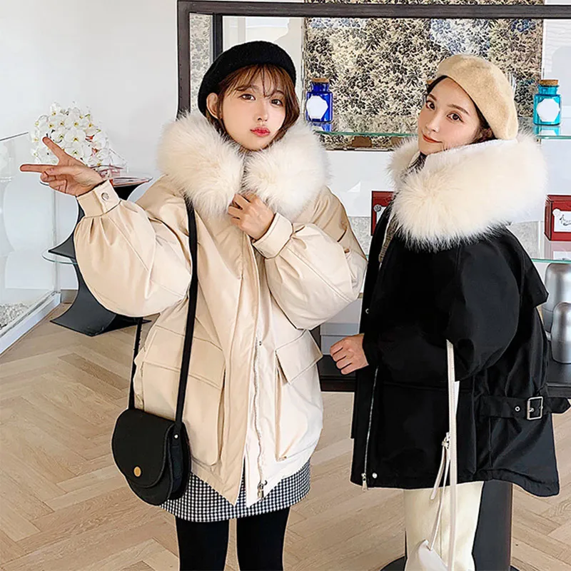 Best Winter Thicken Women #039;s Cotton Padded Parkas Fur Collar Fleece Long Sleeve Female Coats 2019 Fashion Warm Loose Woman Outwears
