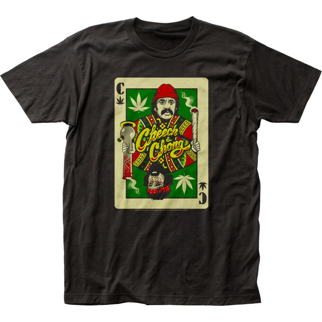 Cheech &amp Chong футболка с игральными картами Мужская лицензией поп-культурой черная