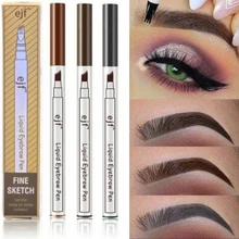 3 цвета, 4 головки, маркер для бровей, карандаш, водонепроницаемый, микроблейдинг, для бровей, тонкая ручка для татуировки, тени для бровей, макияж, карандаш для бровей