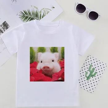 

Cartoon T-shirt Girl 2020 Latest Pig Cute Kawaii Boy Tshirt Short Sleeve Girls T Shirt Harajuku Casual Kids Shirt 24M-9T Summer