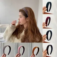 

Solid Color Non-slip Head Hoop 1PC Flannel Headband Thick Sponge Hair Hoop Women Hairbands Autumn Winter Hair Accessories
