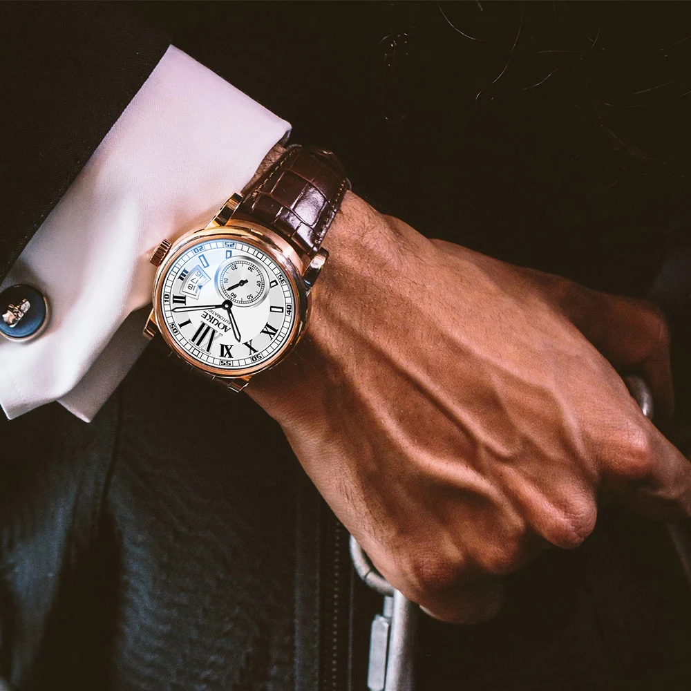  AOUKE men watch automatic self wind mechanical wristwatch dress watches fashion waterproof erkek ko