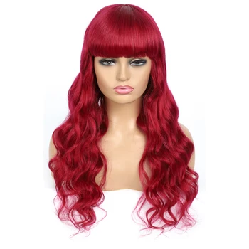 

#99j redwine wig body wave wig human hair wigs for women ombre human hair wig With Bangs brazilian hair wigs Non-Remy