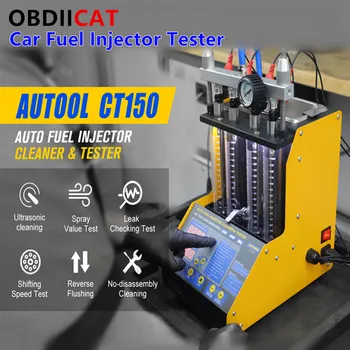 

AUTOOL CT-150 Gasoline Car Motorcycle Auto Ultrasonic Fuel injector cleaning tester 220V/110V streamlining 4 cylinders CT150