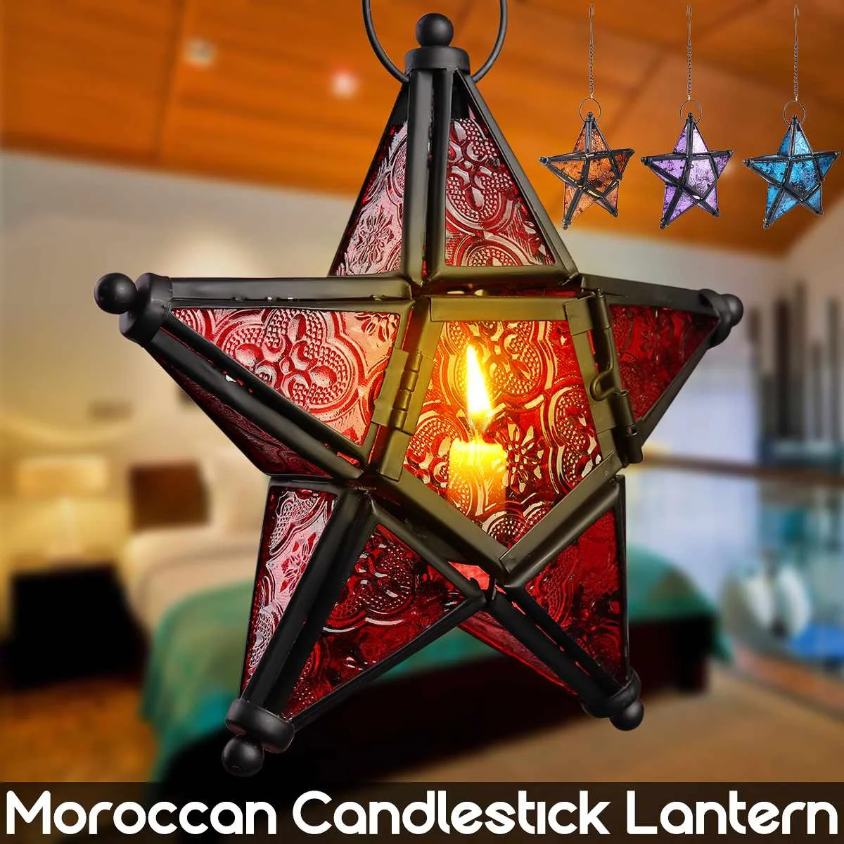 Подвесной Марокканский Фонарь s металлический Звездный стеклянный светильник подвесные свечи подсвечник, декоративные изделия Свадебный день рождения Рождественский подарок