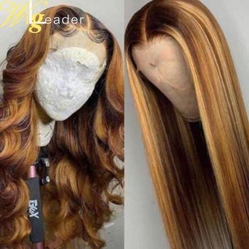 

Wigleader Remy Human Hair 13x6 Deep Parting Wavy Lace Front Wigs Preplucked 150% Lace Frontal Wigs Straight Lace Wigs
