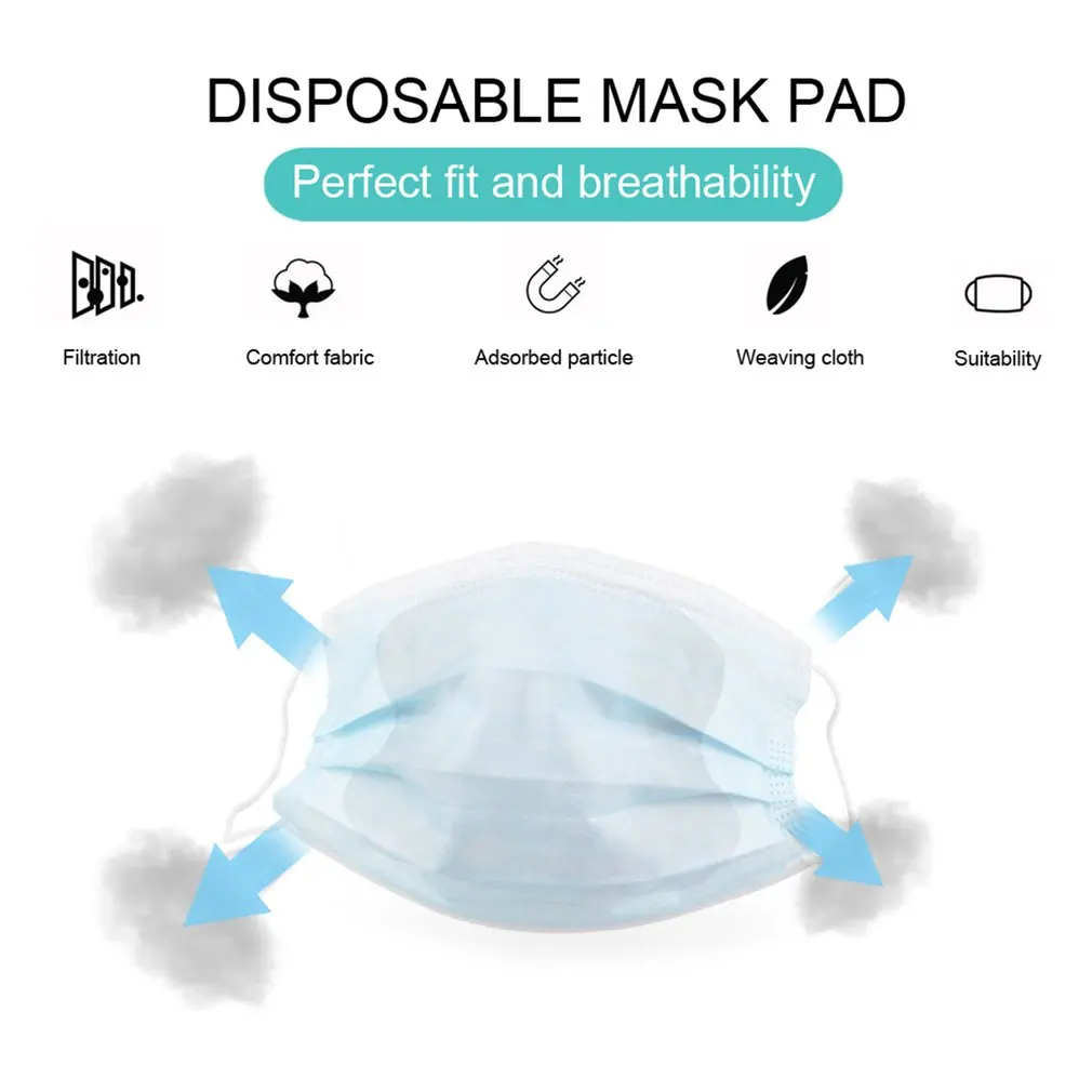 

10/20/50/100Pcs Disposable Mask Gasket Health And Comfort Protective Mask Sheet Filter Cotton Core For Anti Haze Dust Bacteria