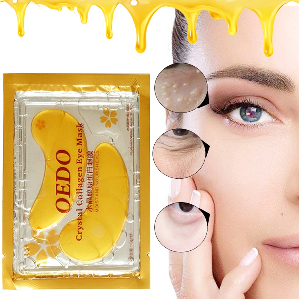 OEDO 1 пара 24 к золотая кристальная коллагеновая маска для глаз патчи для ухода за глазами темные круги для удаления морщин против старения уход за кожей TSLM1