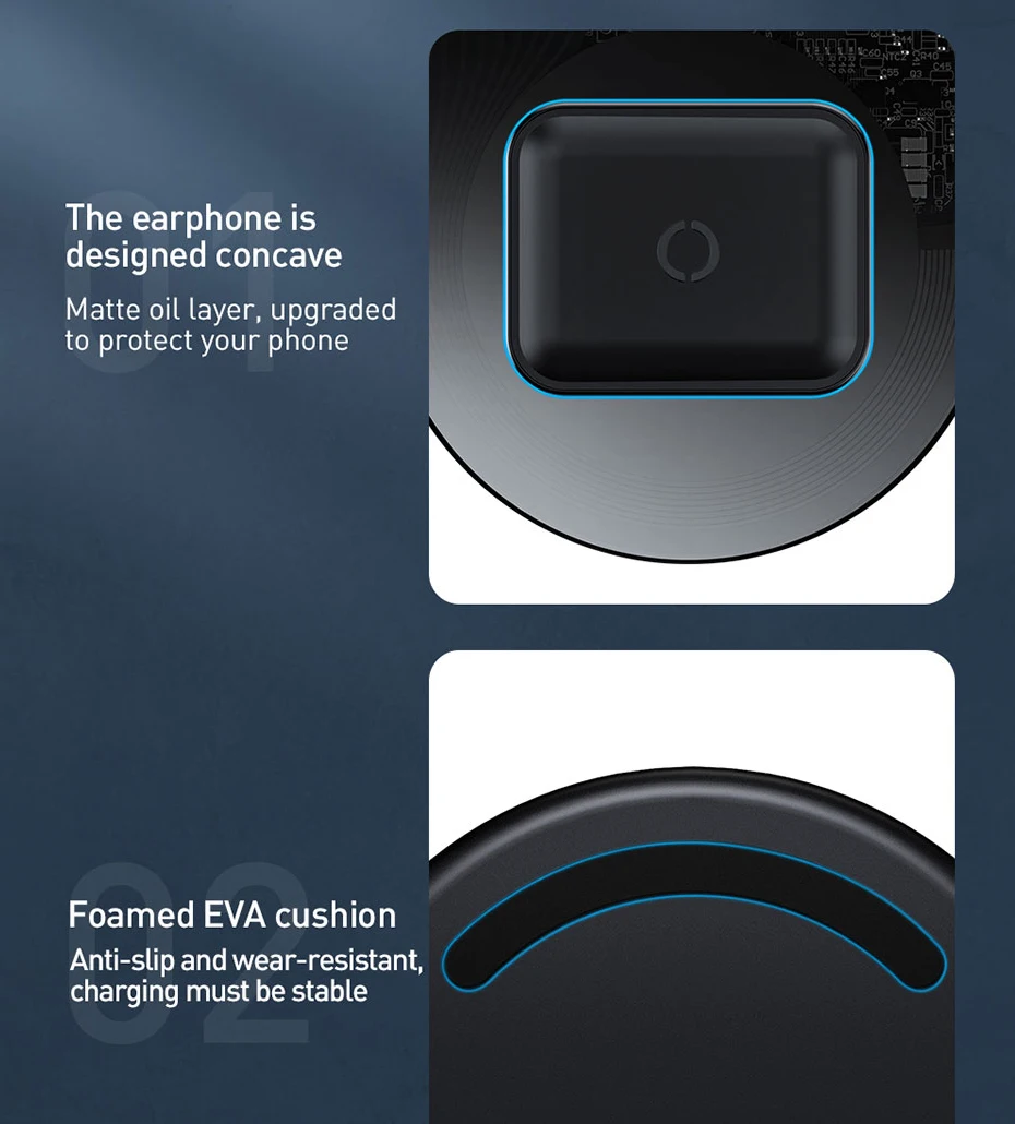 Baseus Chargeur sans fil double 2-en-1 édition Pro-10
