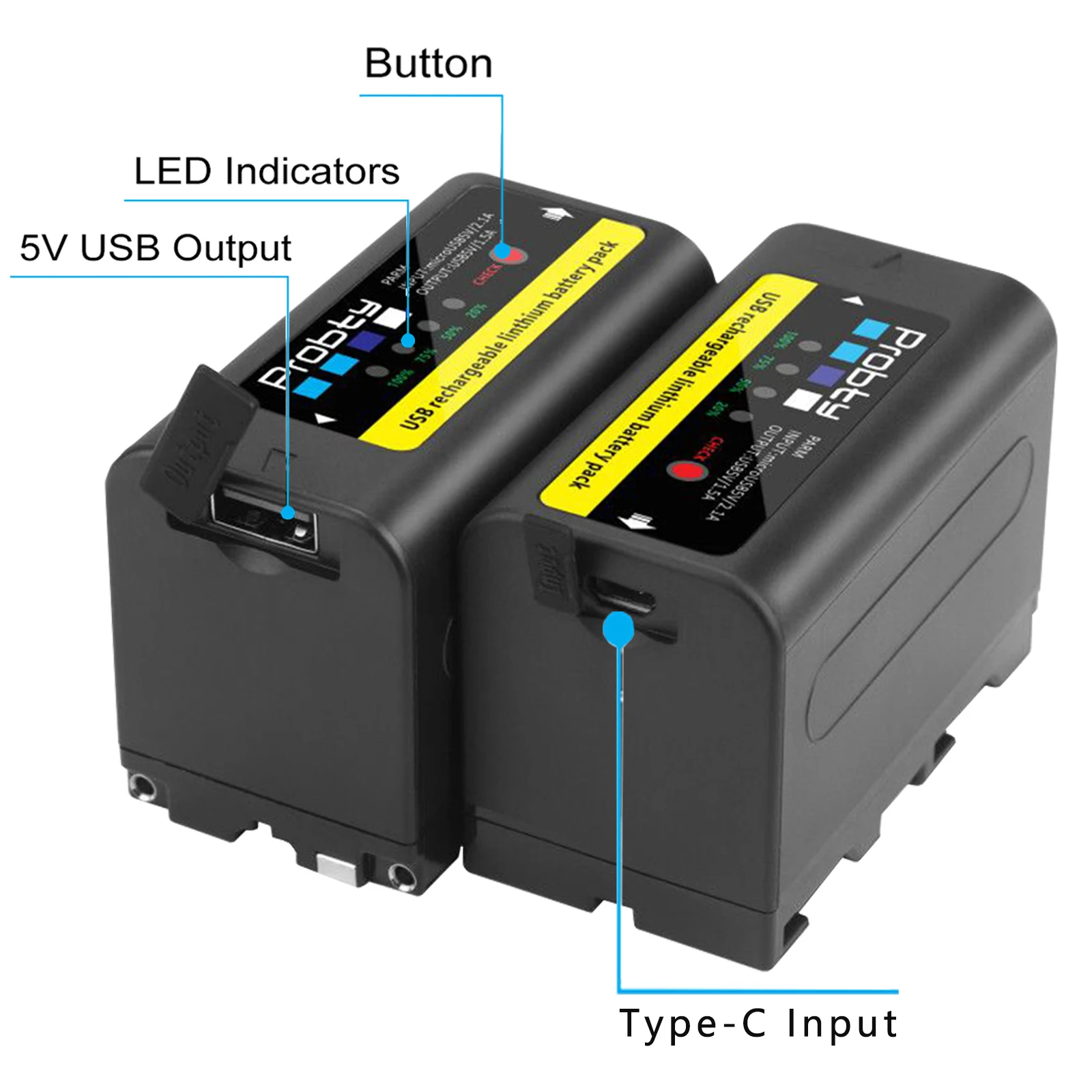 Probty-bateria com Saída de Carregamento Usb Apto para Sony np F970 F960 F550 F570 Qm91d Ccd-rv100 Np-f770 Np-f750 Npf770 Original - Image 2