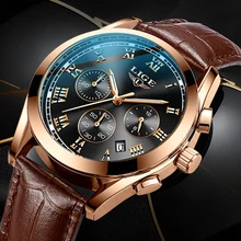 LIGE-Reloj de cuarzo deportivo para hombre, accesorio automático de marca de lujo, de cuero, resistente al agua, 2020