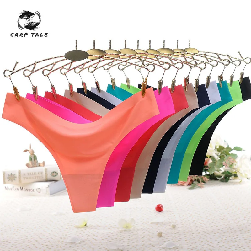 

Temptation Seamless T-shirts Ice Silk Underpants Women Sexy Interest T-back Low-waist G-string Female Hot New 2019 Panties Women