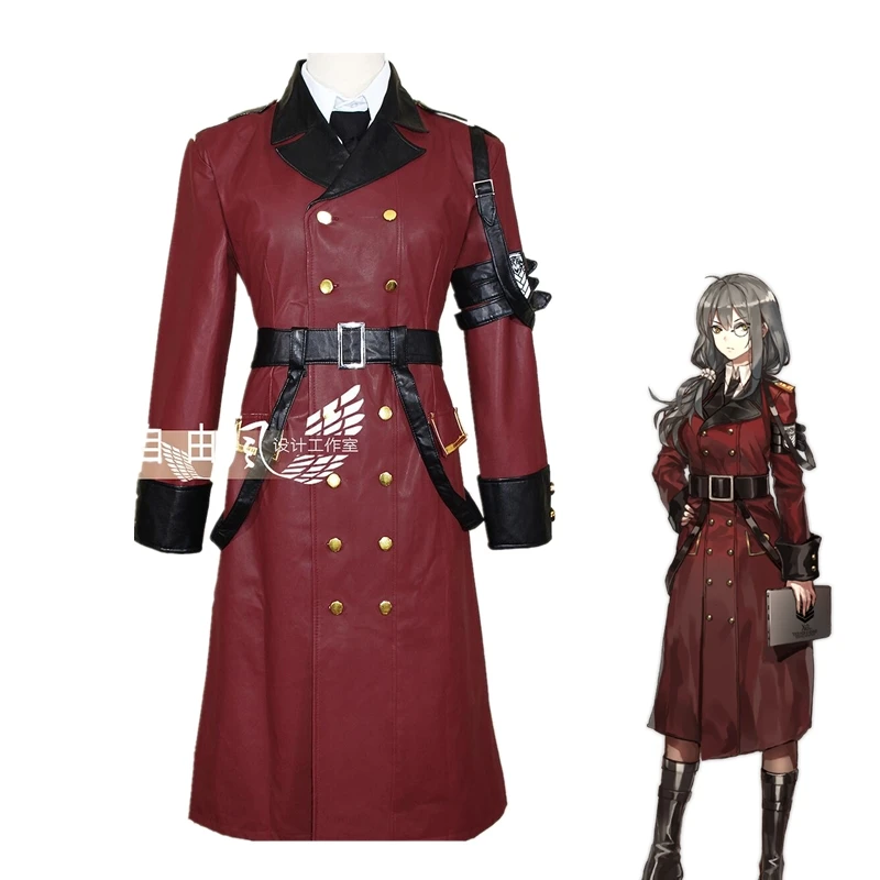 Game Girls Frontline Commander Cosplay Costume Halloween Carnival Battle Unifroms Coat Shirt Tie Belt Glasses For Women