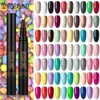 ROSALIND Pure Color Gel Nail Polish Pen For Nails Art Gel Semi Permanent Base Top Coat UV Gel Varnish Hybrid Neon Nail Polish 1