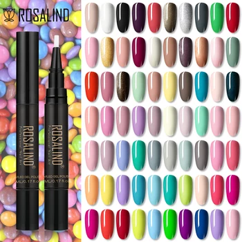 ROSALIND penna per smalto Gel di colore puro per unghie Gel artistico Base Semi permanente Top Coat vernice Gel UV smalto per unghie ibrido al Neon 1