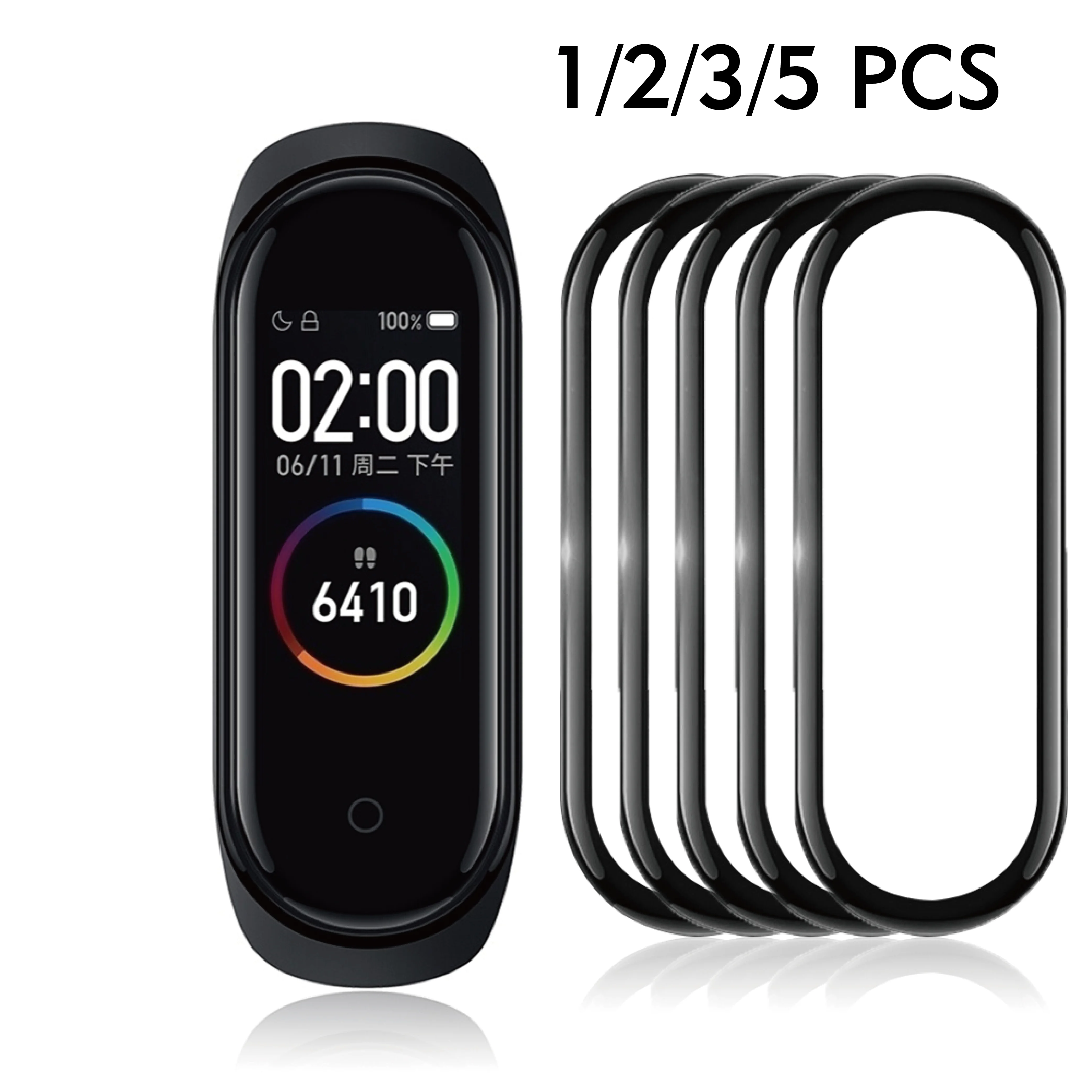 New 3D Screen Protector for xiaomi mi band 4 5 Protective Glass Miband Full Curved Edge Scratch-resistant xiomi | Наручные часы