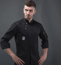 Manga longa chef roupas uniforme restaurante cozinha cozinhar chef casaco garçom trabalho jaquetas uniforme profissional macacão outfit