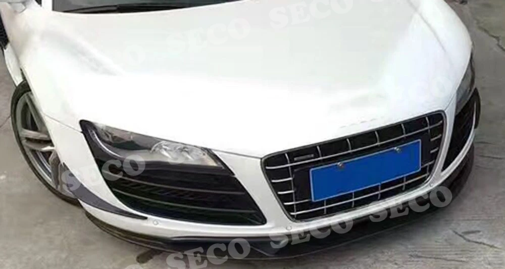 Для Audi R8 V8 V10 2008- передний спойлер для губ из углеродного волокна/FRP головка бампера подбородок Лопата защита автомобиля Стайлинг