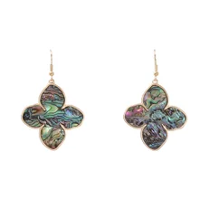 Nov Новое поступление плюшевые Leoaprd серьги-гвоздики в форме цветка из сплава ПУ змеиная кожа Абалон Женская мода Рождественский подарок ювелирные изделия