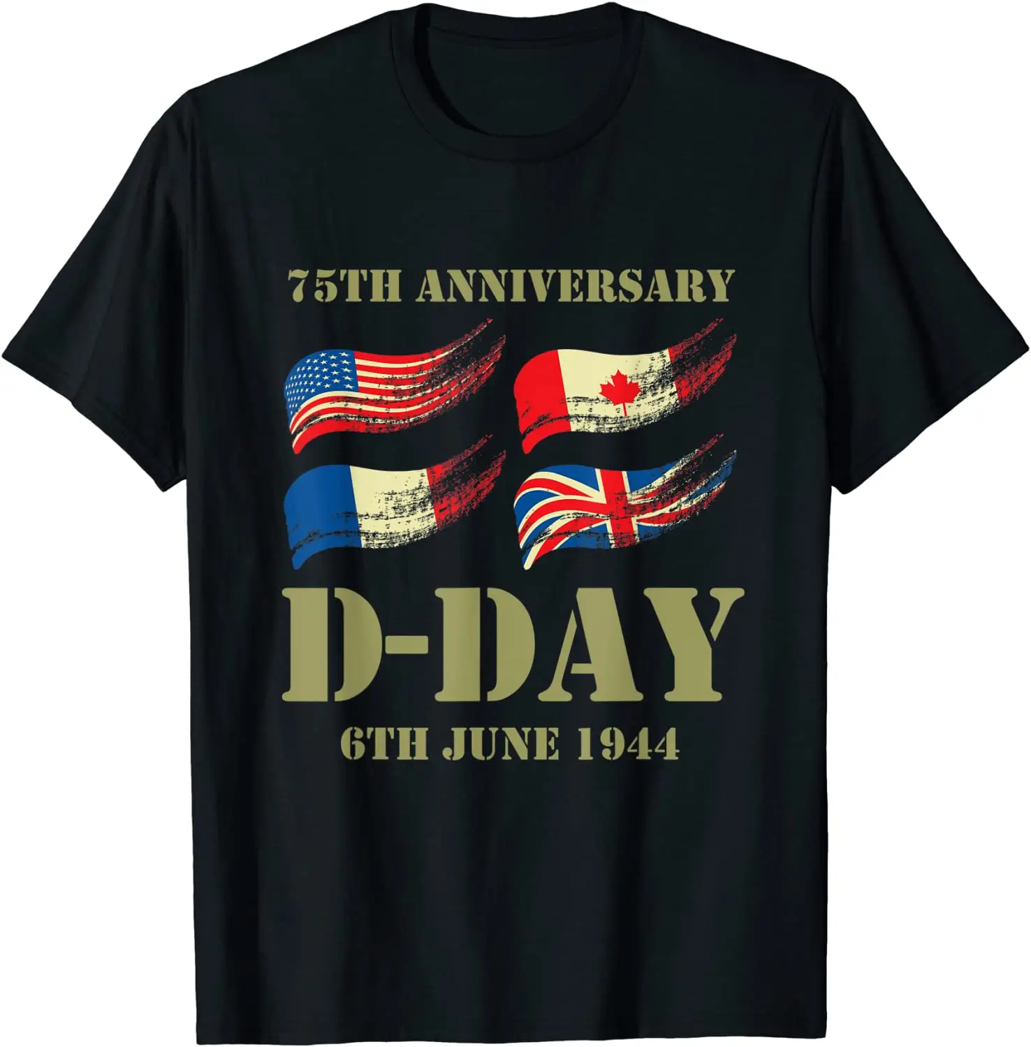 

D-Day 75th Anniversary WWII Memorial Men T-Shirt Short Casual 100% COTTON O-Neck shirts