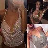 Summer Women Elegant Sexy Shiny Metal Texture Suspender Top Club Backless Bralette Beach Halter Gold Sequined Tank Top Camisole ► Photo 2/6