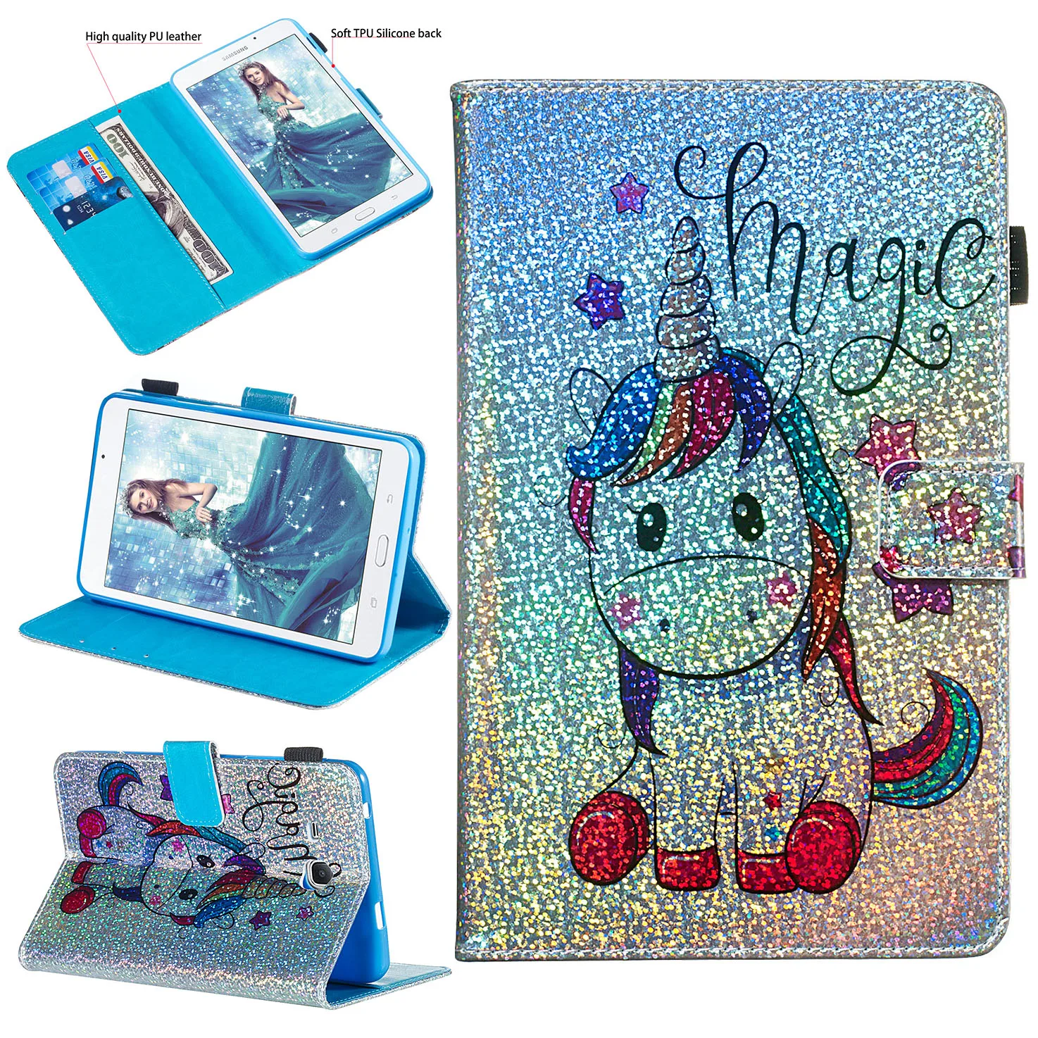 

Case For Samsung Galaxy Tab A 7.0 2016 SM-T280 SM-T285 Case Tablet Soft TPU Back PU Leather Cover For Samsung Tab A 7.0 Case