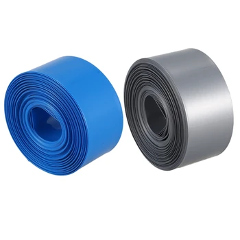 

2 Pcs 10M 29.5Mm PVC Heat Shrink Tubing Wrap for 1 X 18650 Battery , Gray & Blue