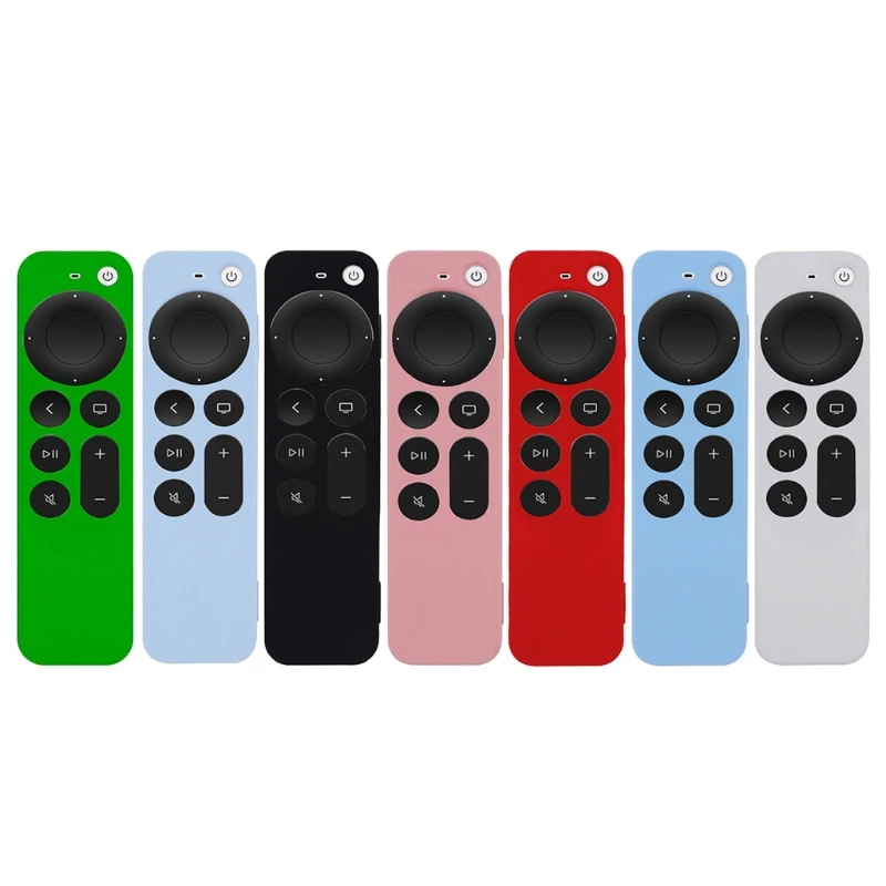 Silicone Remote Protective Case for Apple TV 4K 2nd Gen Siri Remote Shockproof Anti-slip Soft Case Protective Cover