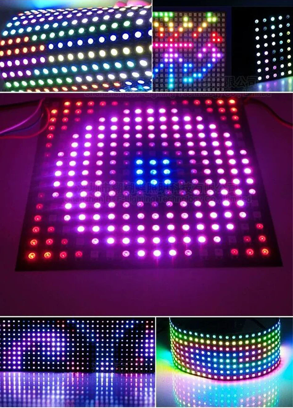 1 pcslot DC5V 16x16 Pixel WS2812B LED Digital Flexible Individually addressable Panel light (31)