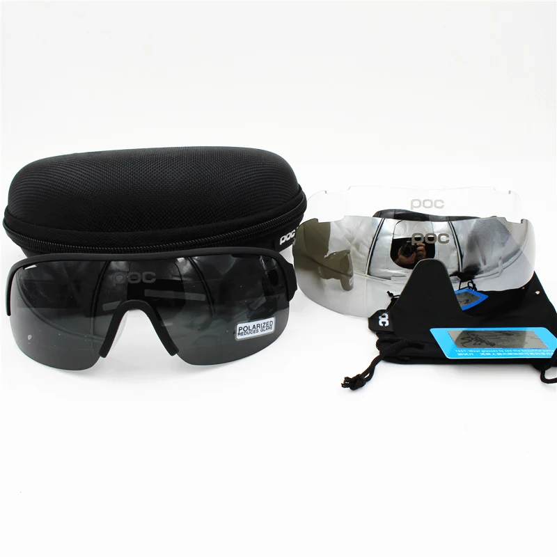 POC Cycling Sunglasses 3 Lens Sport Road Mountain Bike Bicycle Riding Glasses Eyewear Goggles Oculos De Sol Masculino Running