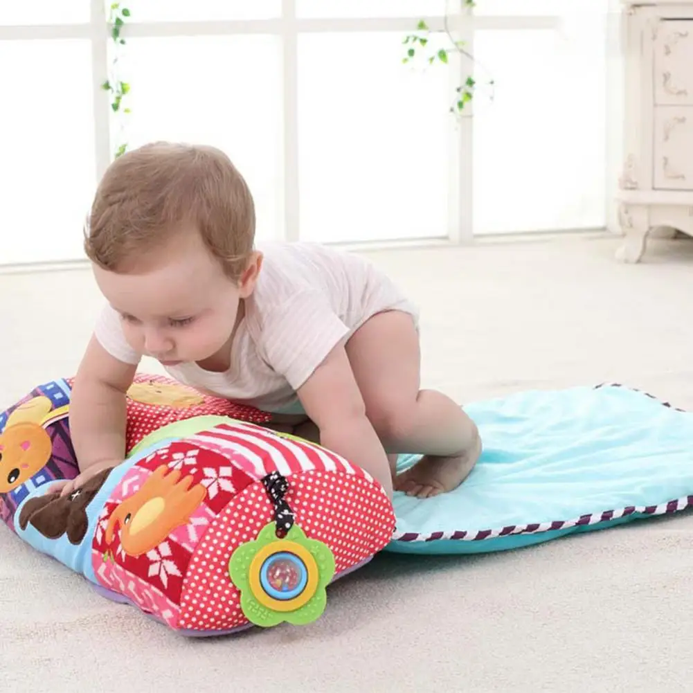 Baby Infant Tummy Time Crawling Mat Play Carpet Roller Pillow Baby Gym Crawling Activity Mat Education Gym Playmat Kids Fitness firm mattress topper