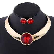 Модное женское ожерелье-чокер с кубическим цирконием, серьги-гвоздики, набор украшений для женщин, металлическое ожерелье в стиле панк, глянцевое ожерелье s