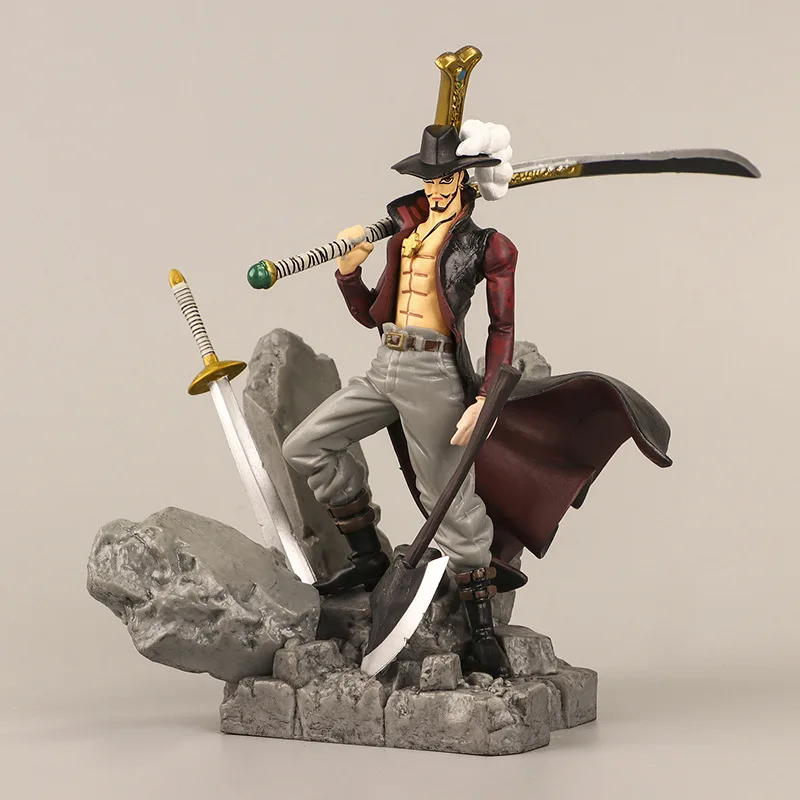 

One Piece Hand-made King Seven Wu Hai Hawkeye Mihawk Model Doll Toy Birthday Creative Gift Small Decoration desk decor figurine